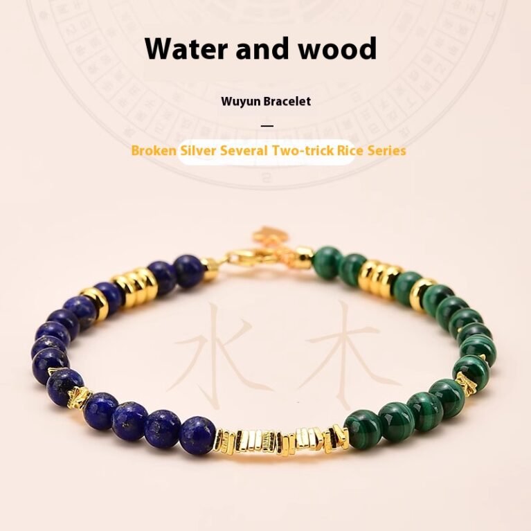 Five elements to supplement wood, three-in-one and six-in-one green ghost beads